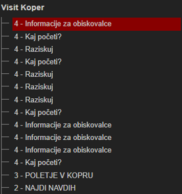 Zajem iz katerega je razvidno, da se naslovi na strani ponavljajo in se jih med seboj ne da ločiti