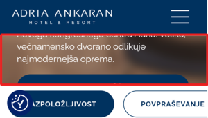 Zaslonska maska besedila v nogi, kjer je prikazno onmočje besedila (okvir) določen fiksno in je od določene povezave naprej vsebina porezana in neberljiva.