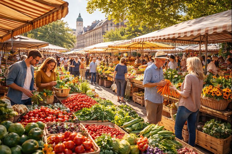 Ponovno odprtje tržnice je v sončnem vremenu privabilo množico obiskovalcev